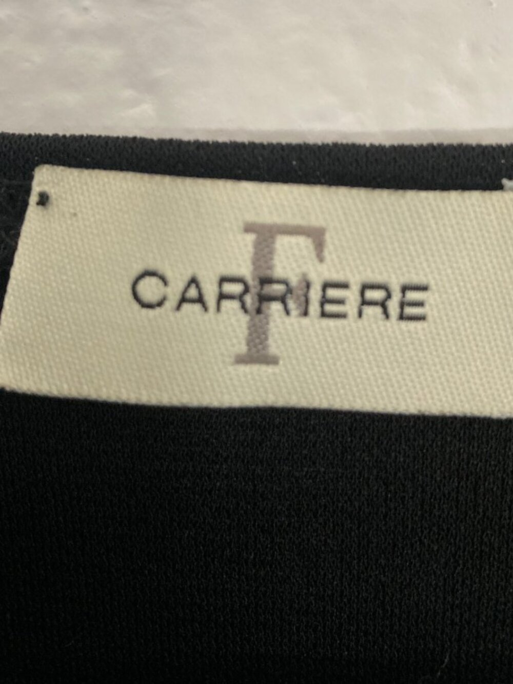Femme de Carrière Black Faux Wrap Short Sleeve Top Size 44 (US Large) - Picture 4 of 9